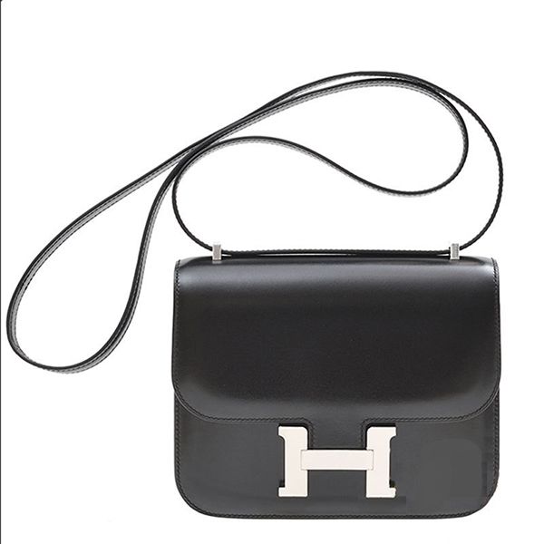 エルメス 幻のコンスタンスミニ 偽物18 黒 x シルバーパラジウム金具H056347CC